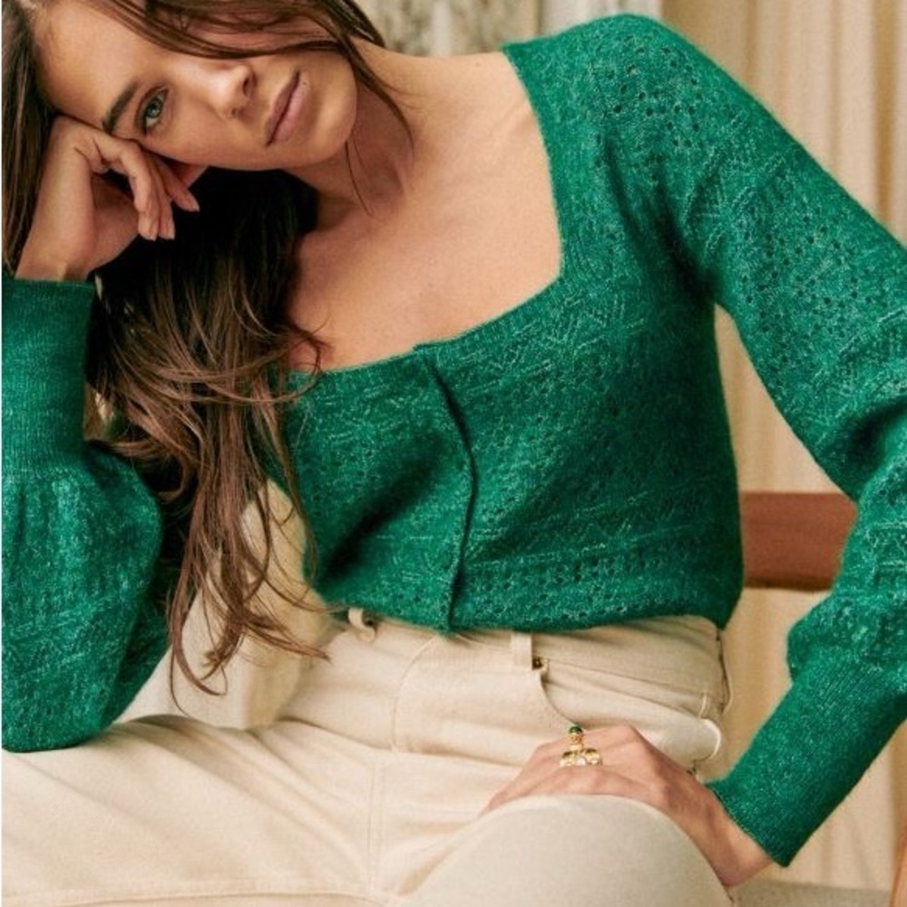 NEW SÉZANE Gilet Esmée. Emerald Green XS